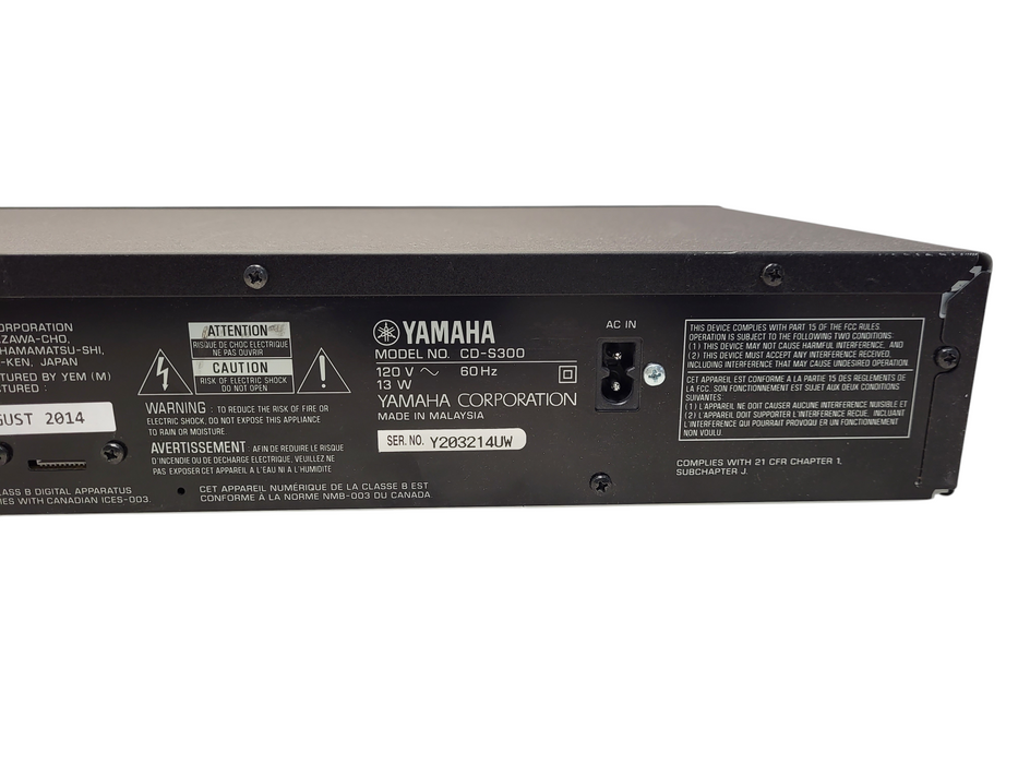 Yamaha CD-S300 Single-Disc CD Player High Quality Sound Function USB  $