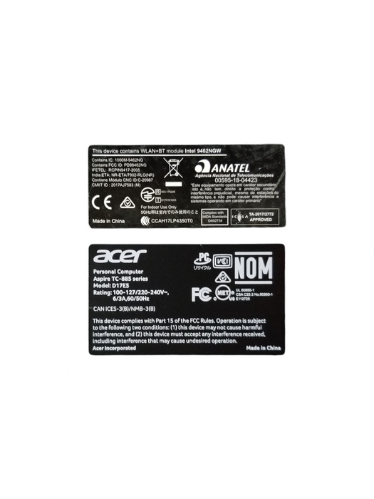 Acer Aspire TC-885-D17E5 Intel i5-9400 @2.90Ghz 16GB DDR4 256GB NVMe