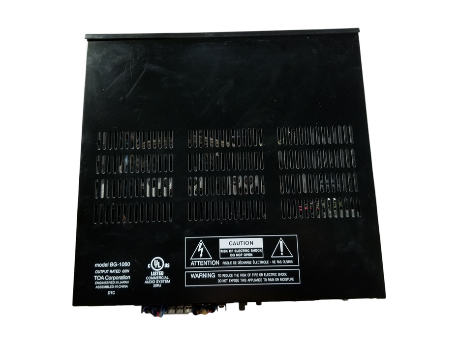TOA BG-1060 Integrated 60W Amplifier Commercial Audio System w/ 2 x XLR