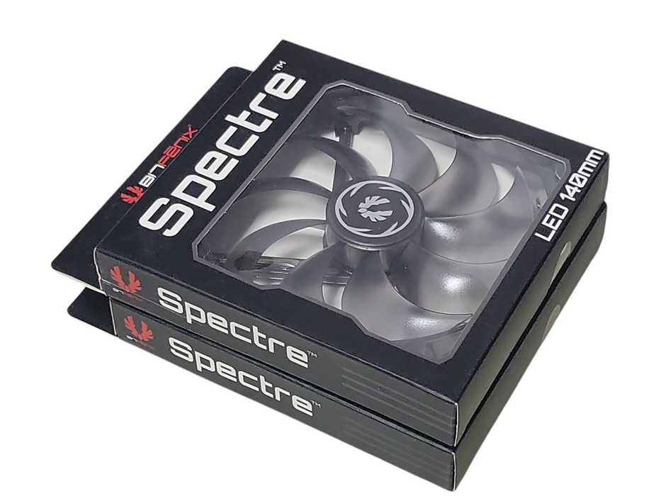 Lot of 2x New spectre LED 140mm BFF-BLF-14025G-RP cooling fans Q_