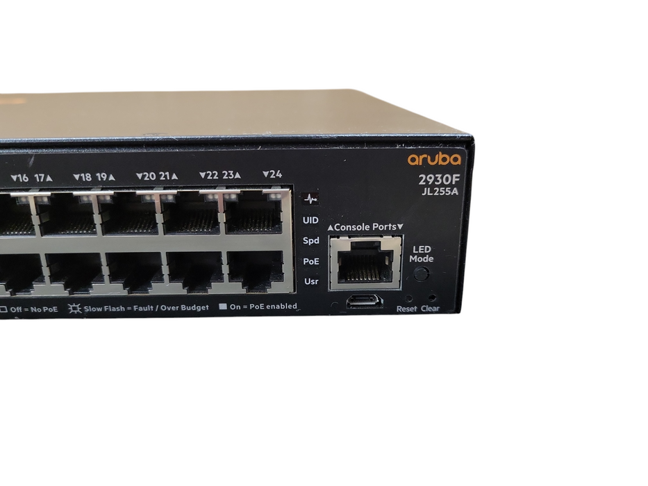 Aruba JL255A 2930F 24G PoE+ 4SFP+ Managed Network Switch !