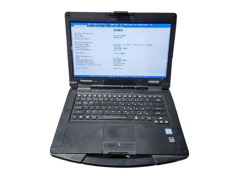 Panasonic Toughbook FZ-55 Touch i5-8365U, 16GB DDR4, 256GB NVMe, 2740Hrs  Lap200