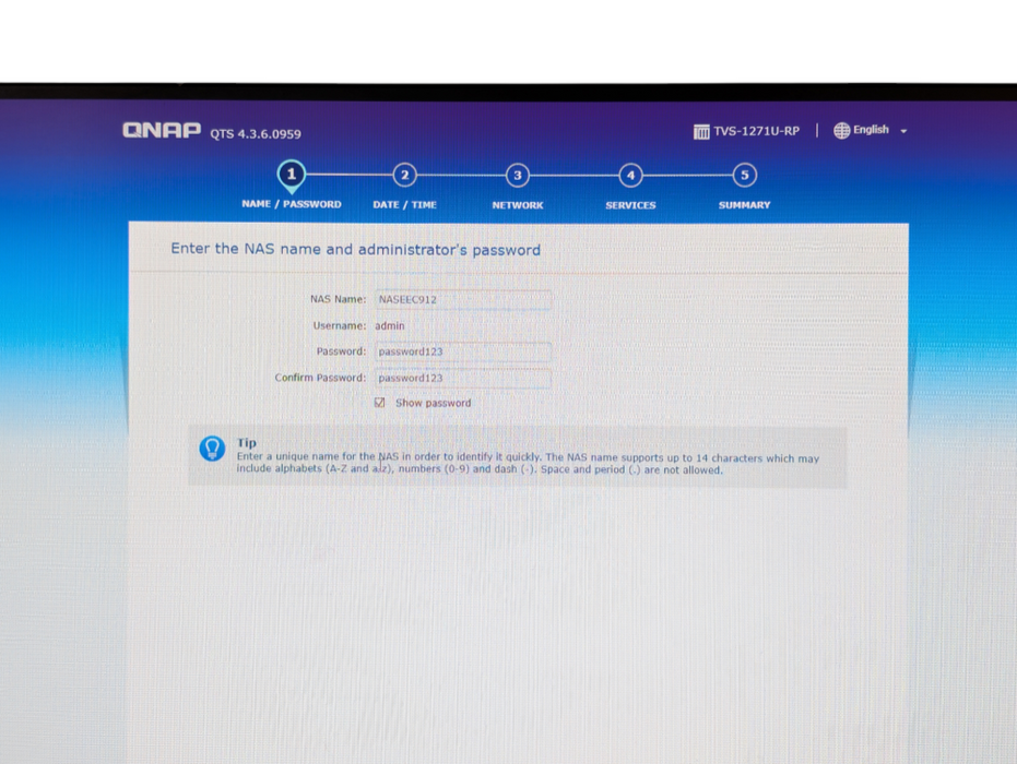 QNAP TVS-1271U-RP 12-bay high performance NAS 3x 4TB HDDs installed  -
