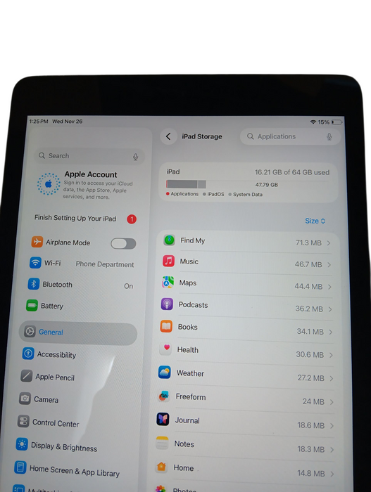 Apple iPad 9th Gen - 64GB - Space Gray [A2602] READ