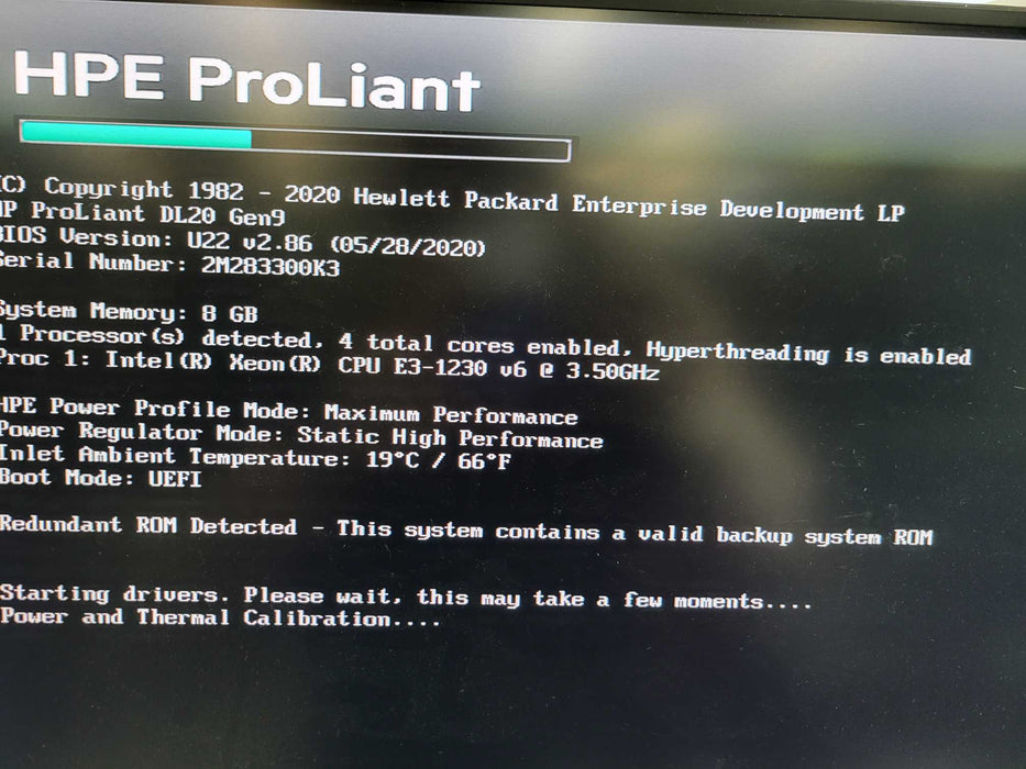 HPE ProLiant DL20 Gen9 - Xeon E3-1230 v6 8GB DDR4 B140i 550W PSU %