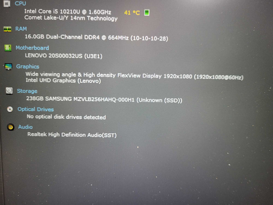 Lenovo ThinkPad T14 Gen 1 i5-10210U@1.60GHz 16GB RAM 256GB SSD $ Lap200