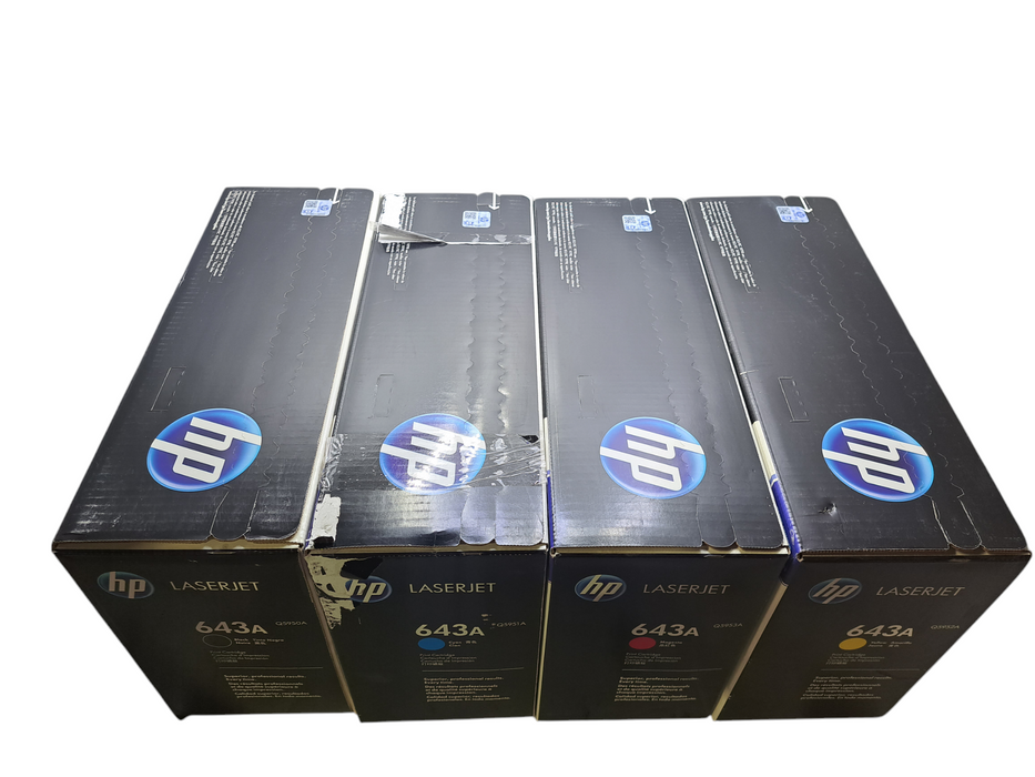 Lot of 4x HP Laserjet 643A Toner Cartridge | Q5950A, Q5951A, Q5953A & Q5952A