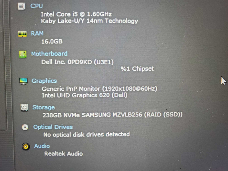 Dell Latitude 5400 14"  8th Core i5-8265U 16GB 256GB NVME  Lap200