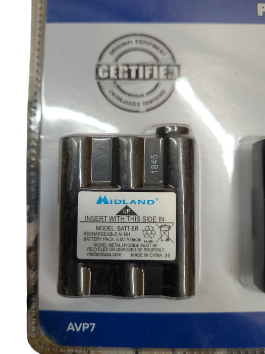 2X Pack Midland AVP-7 Rechargeable Battery Packs