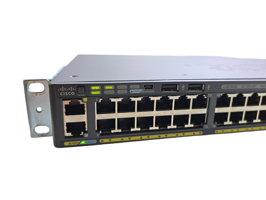 Cisco WS-C2960X-48LPS-L V03 | 48-Port Gigabit PoE+ 370W Switch | 4x SFP