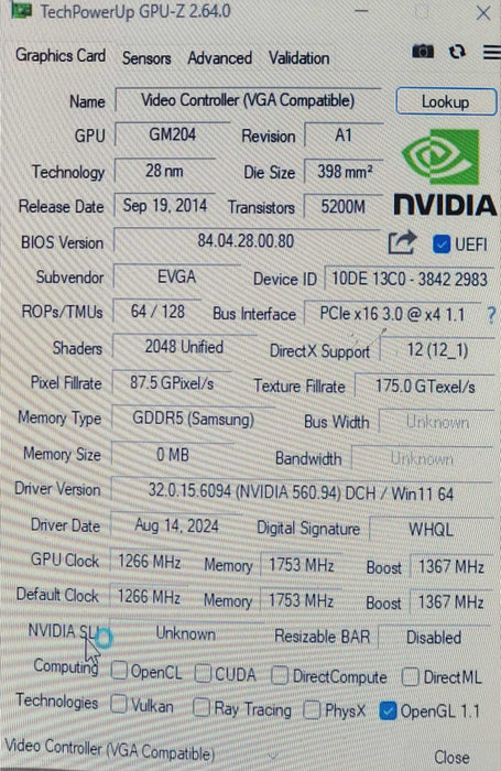 EVGA GeForce GTX 980 4GB GDDR5 PCIe Graphics Card