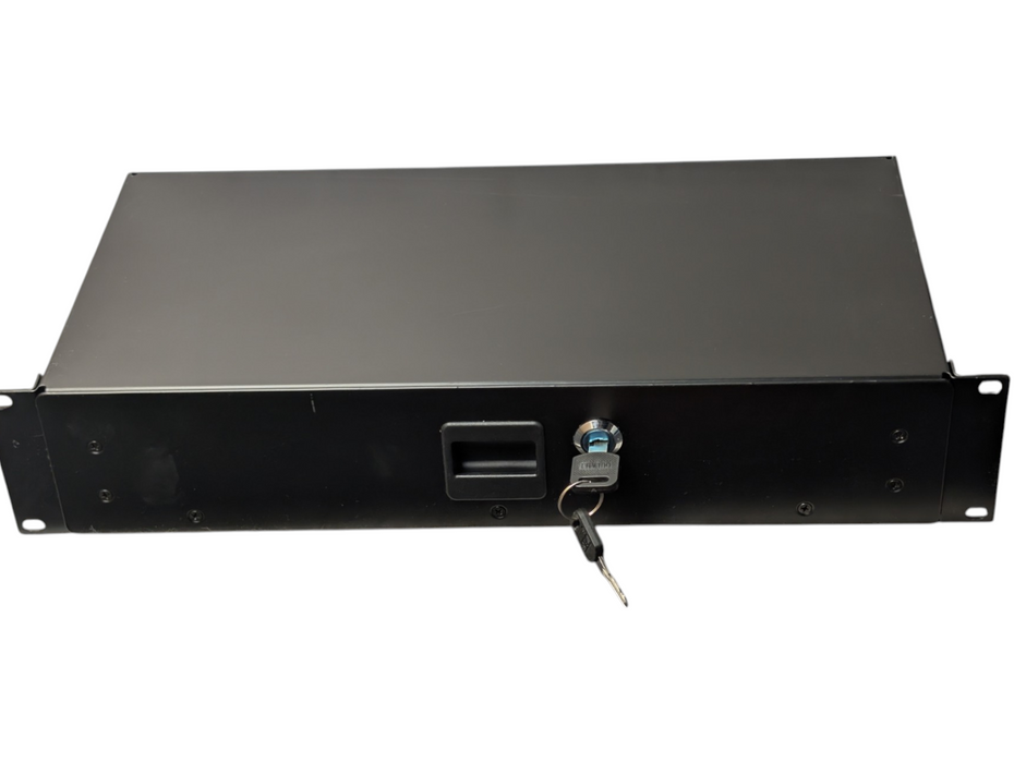 2U Rack Lockable Drawer Cabinet with keys 9 inch depth  -
