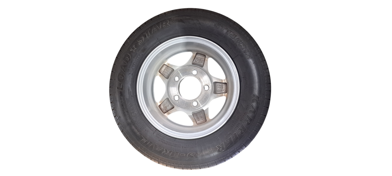 Loadstar Karrier ST145R12 Trailer 12x4 5-spoke wheel 5x4.5 Bolt pattern Tire Q