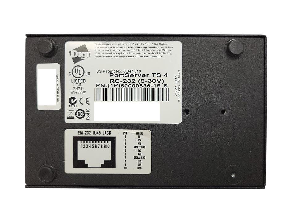 Digi PortServer TS 4 Port 50000836-15 U RS-232 Device No AC Q$