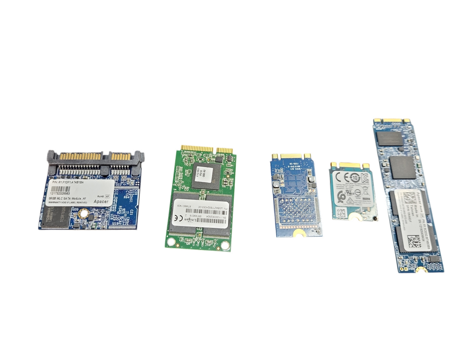Lot 615x 8GB-64GB m.2 SATA, mSATA. Mini SSD 2230,2242,2280 | Mixed Brands &