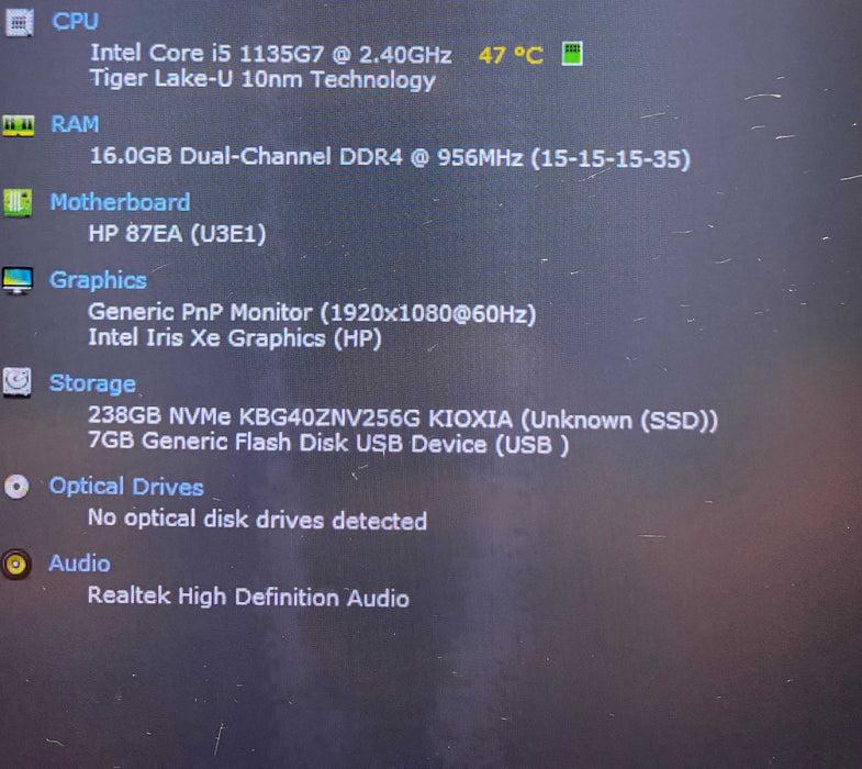 HP ProBook 630 G8 13' Core i5-1135G7@2.40GHz 16GB RAM 256GB SSD  Lap200  Lap200