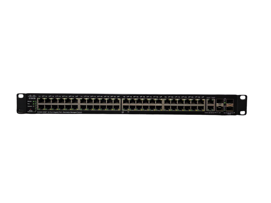 Cisco SG500-52MP, 52-Port Gigabit PoE+ Managed Stackable Switch 1/5G SFP