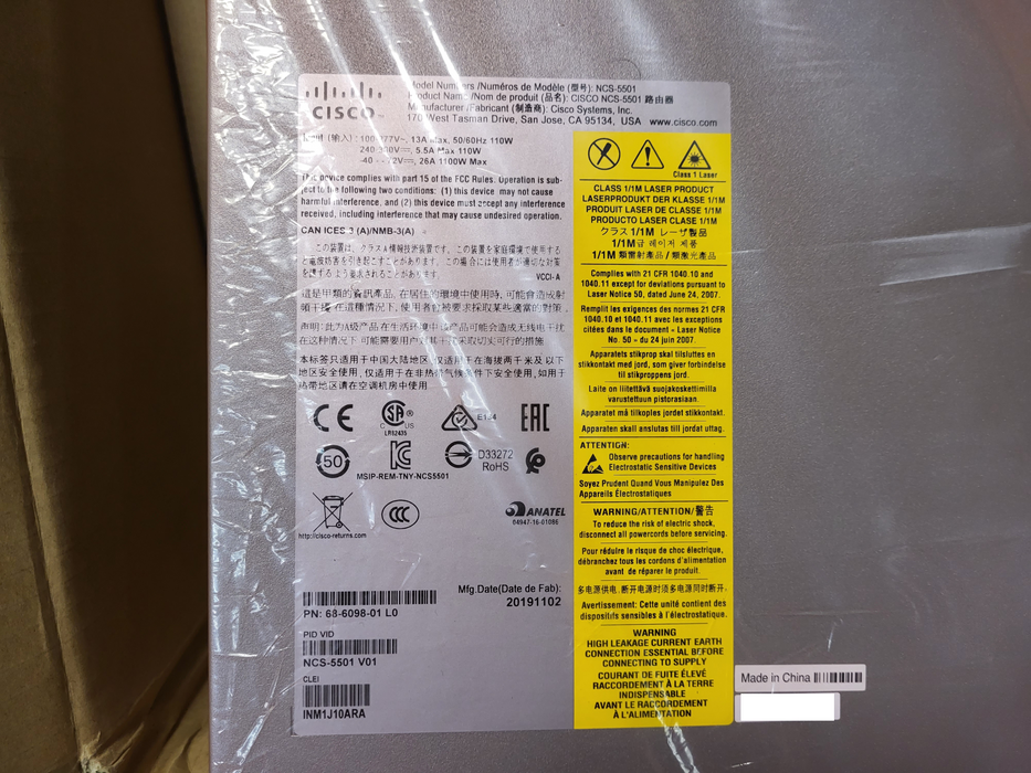 Cisco NCS-5501 router w/ 2x AC powers 48 x 1GE/10GE & 6 x 40GE/100GE ports Q$