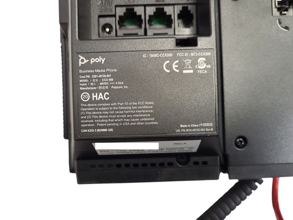 Poly CCX 500 VoIP Teams Skype HD Voice Business Media Phone No stand Q$