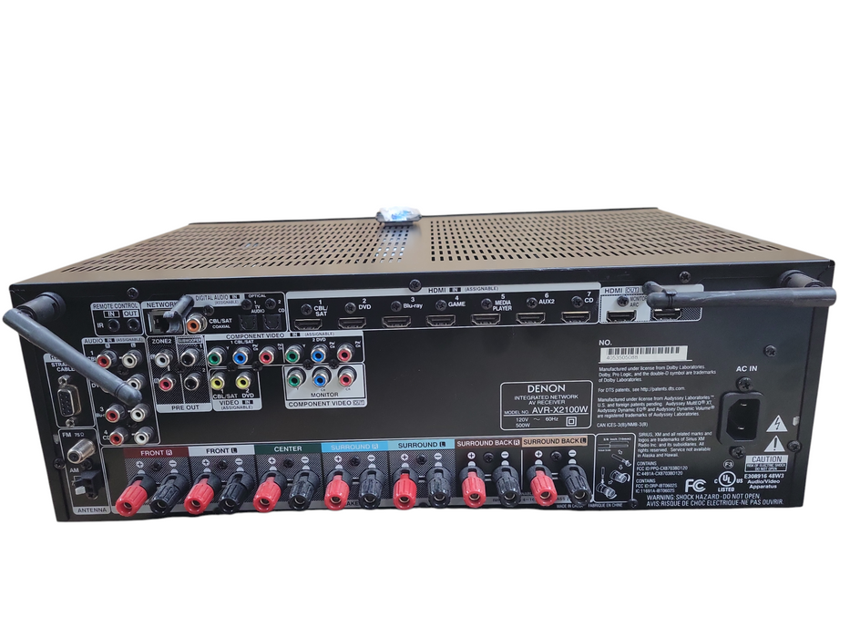 Denon AVR-X2100W 4K 7.2 Network AV Receiver - No Remote !