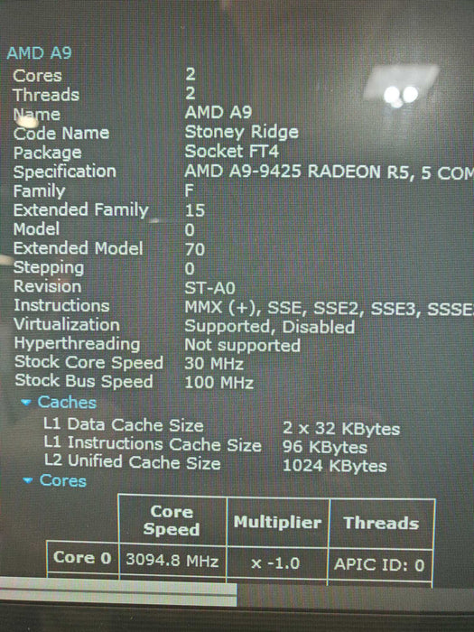 Dell Inspiron 3475 All In One Desktop AMD A9-9425 8GB Ram 256SSD