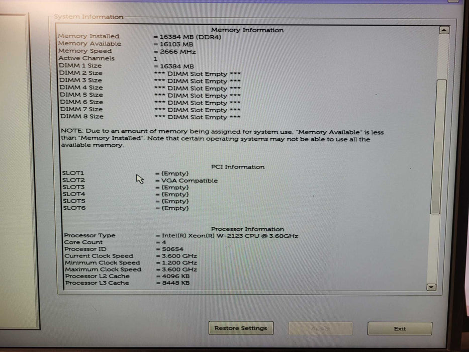 DELL Precision 5820 Intel Xeon W-2123 @ 3.6GHz 16GB RAM K4200 GPU No HDD $
