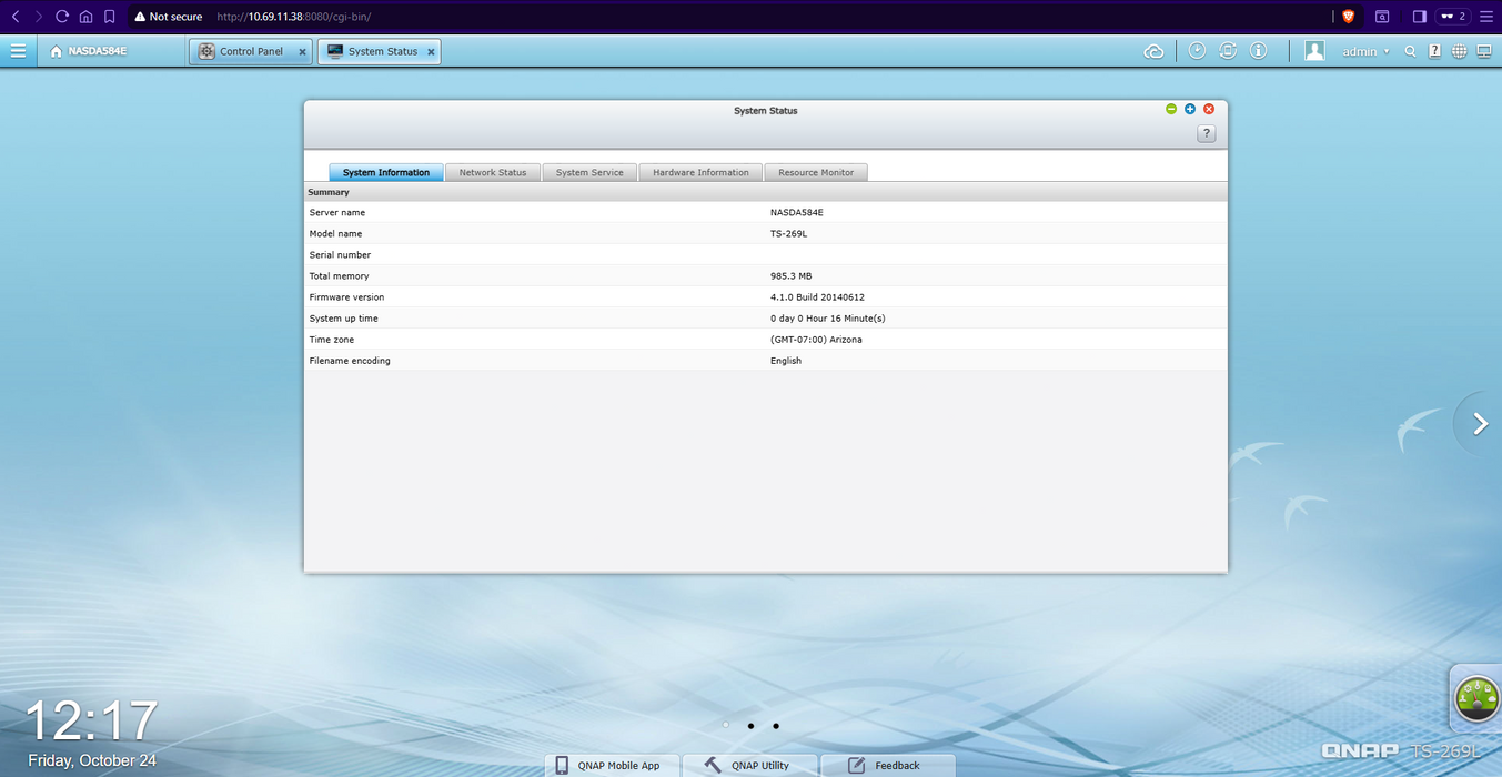 QNAP NAS TS-269L, 2-Bays NAS w/ 2x 2TB HDDs, No Power Adapter