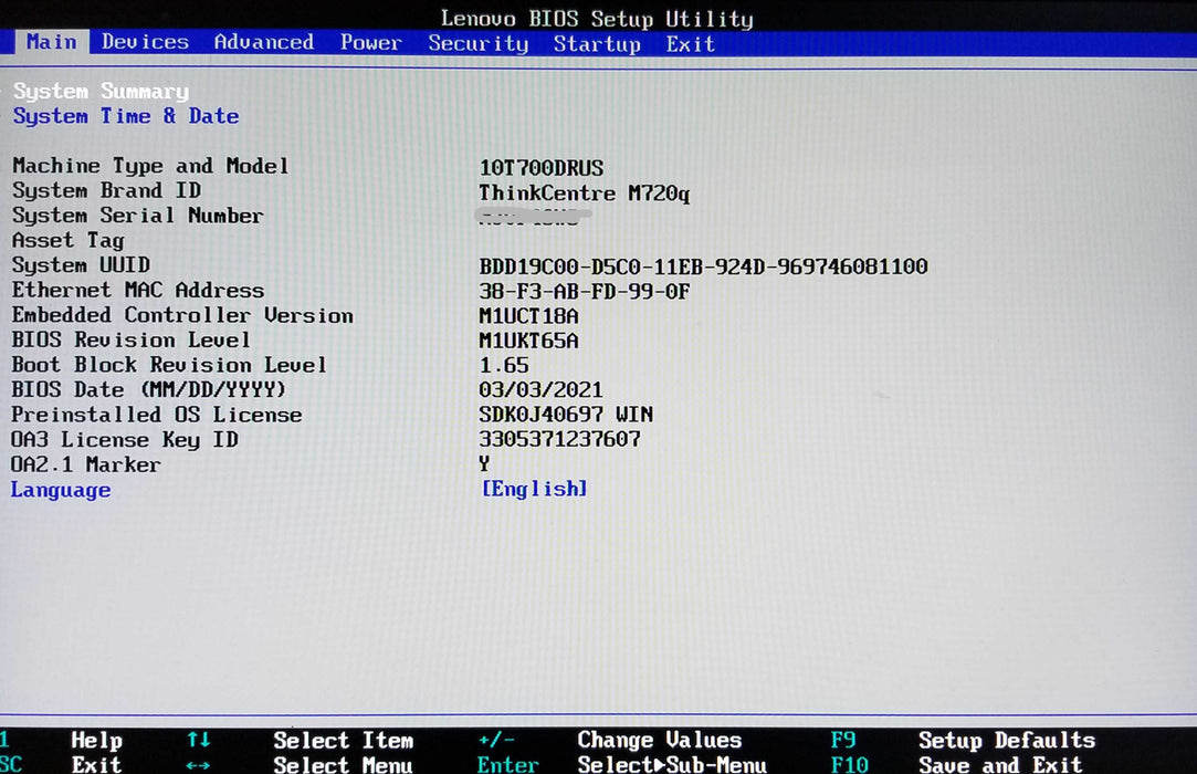 Lenovo ThinkCentre M720q USFF, i5-9500T CPU 2.20GHz, 8GB RAM - No HDD/SSD Q