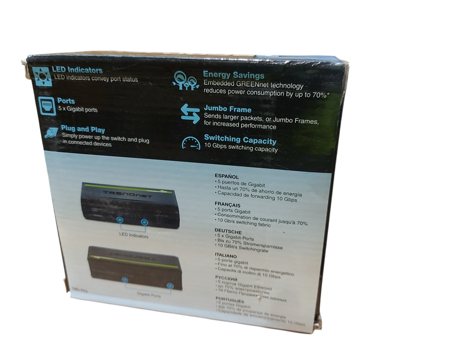 TRENDnet 5-port Gigabit Switch TEG-S50g Green Desktop Switch Plug n Play