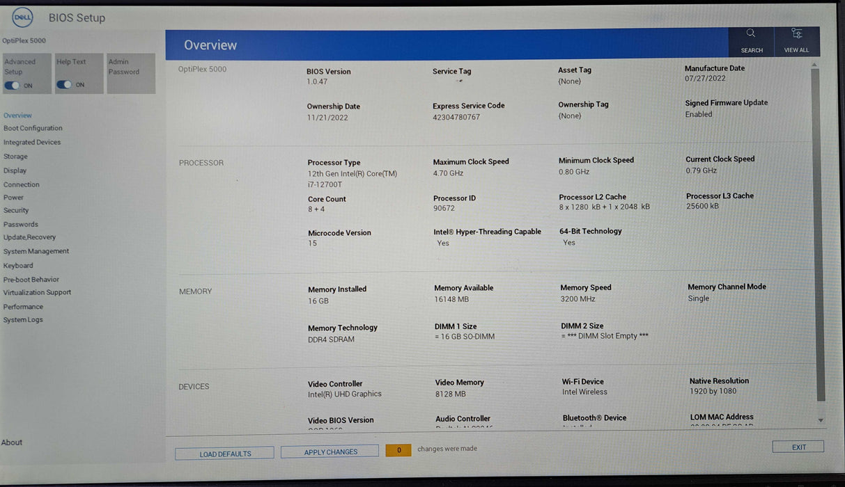Dell OptiPlex 5000 Micro | Intel Core i7-12700T, 16GB DDR4, 256GB NVMe, Wi-Fi )