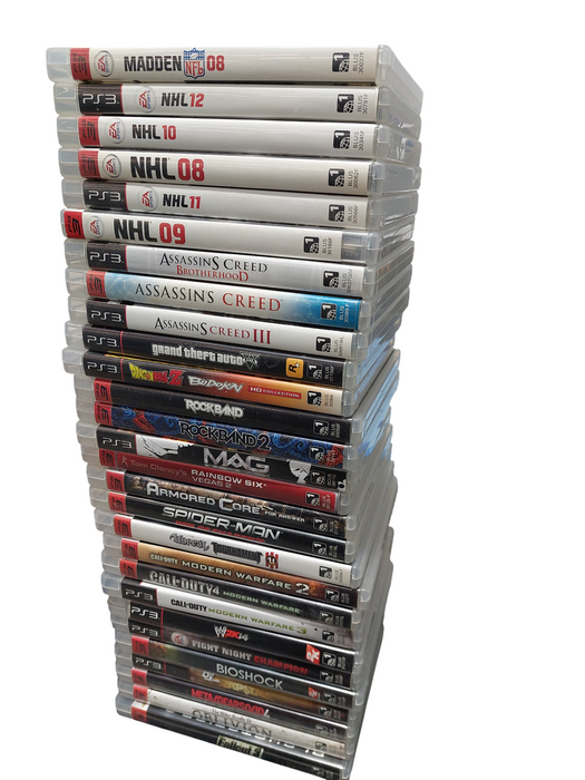 Bundle of PS3 Game System(Parts) & 28Games VariousTitles 22-Other 6-Sports  =