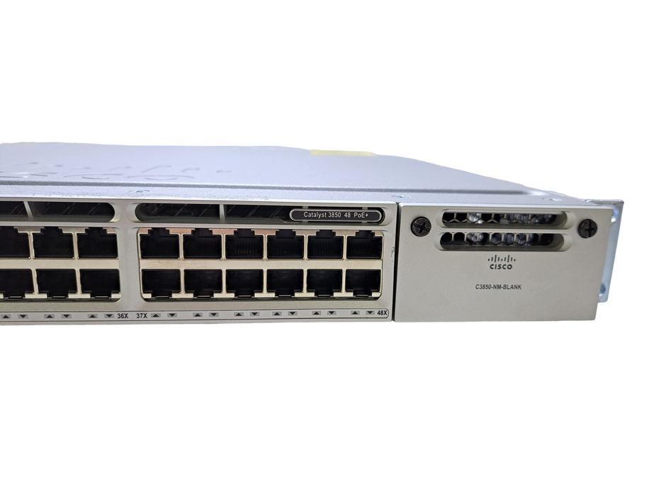 Cisco WS-C3850-48F-S | 48-Port Gigabit PoE+ Switch | 1x 1100W PSU