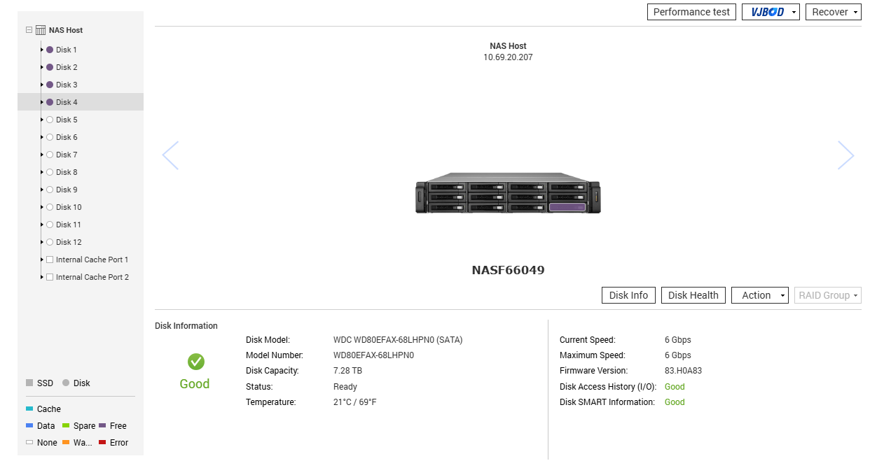 QNAP TS-EC1280U-RP 12-Bay NAS 8GB RAM w/ 4x 8TB HDDs