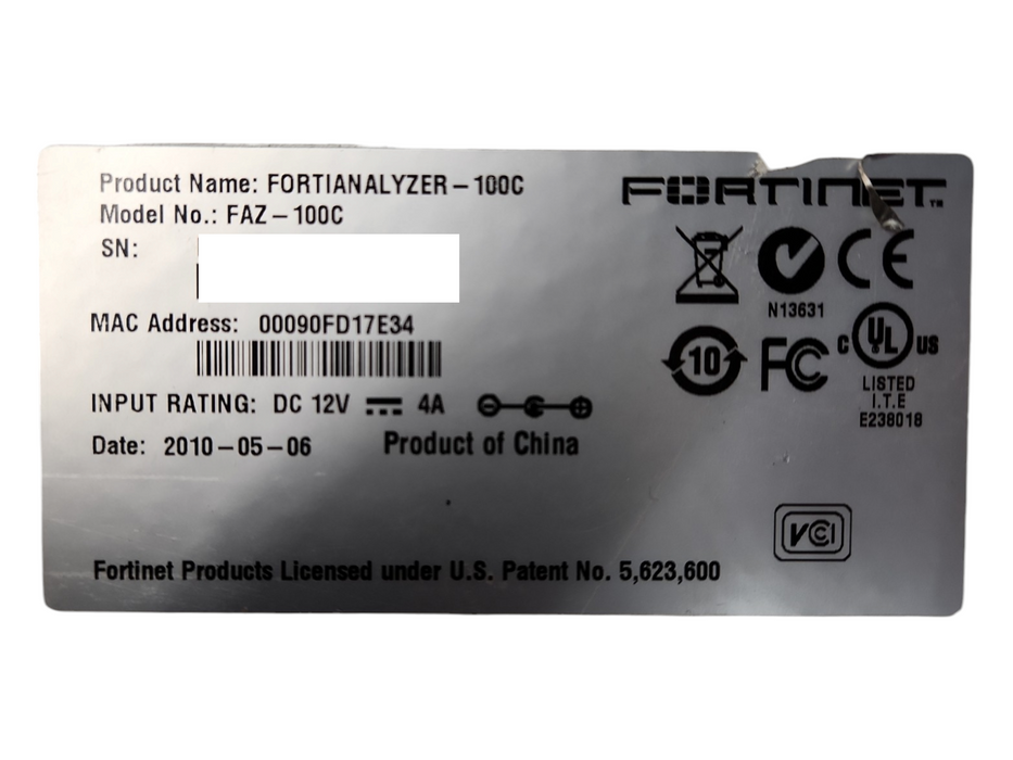 FORTINET FortiAnalyzer 100C Network Monitoring Device FAZ-100C, READ