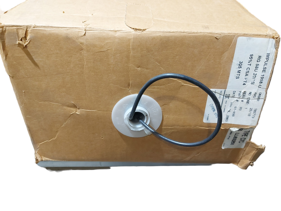 IMPULSE 1958-U RG 58U COAXIAL CABLE 50 ohms 20 AWG approx. 305m