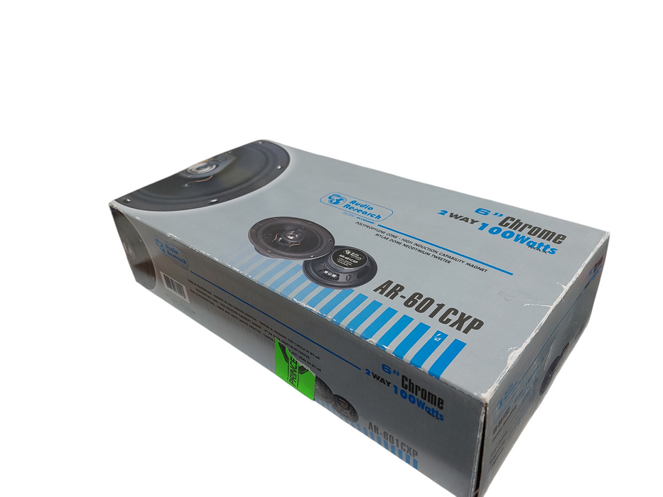 6" Chrome 2-Way 100Watts Max 4OHMS 50Wat Audio Research AR-601CXP Speakers  =