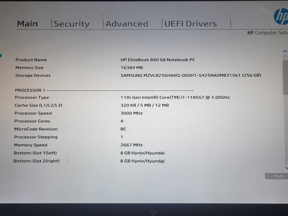 HP EliteBook 840 G8 Core i7-1185G7 3.00GHz 16GB RAM 256GB nVME, READ _ Lap200