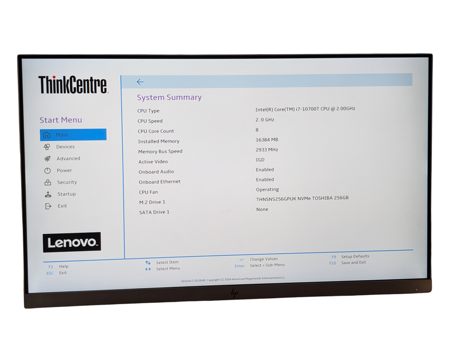 Lenovo ThinkCentre M80q Tiny Desktop Intel Core i7-10700T 16GB RAM 256GB  -