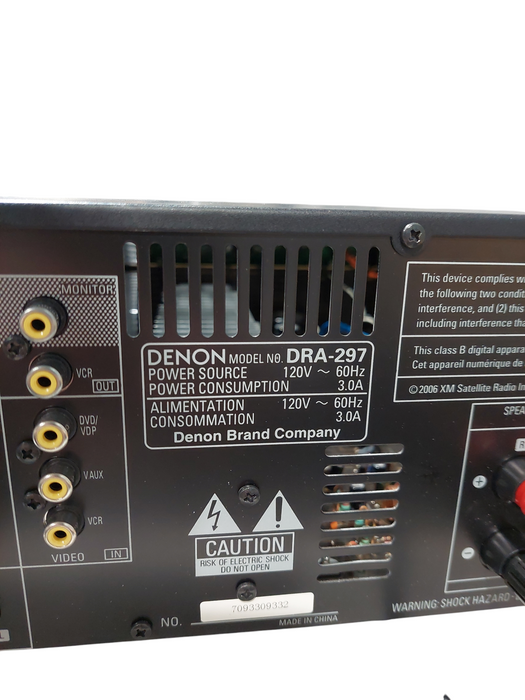 DENON AM/FM Stereo Receiver Model: DRA-297 =
