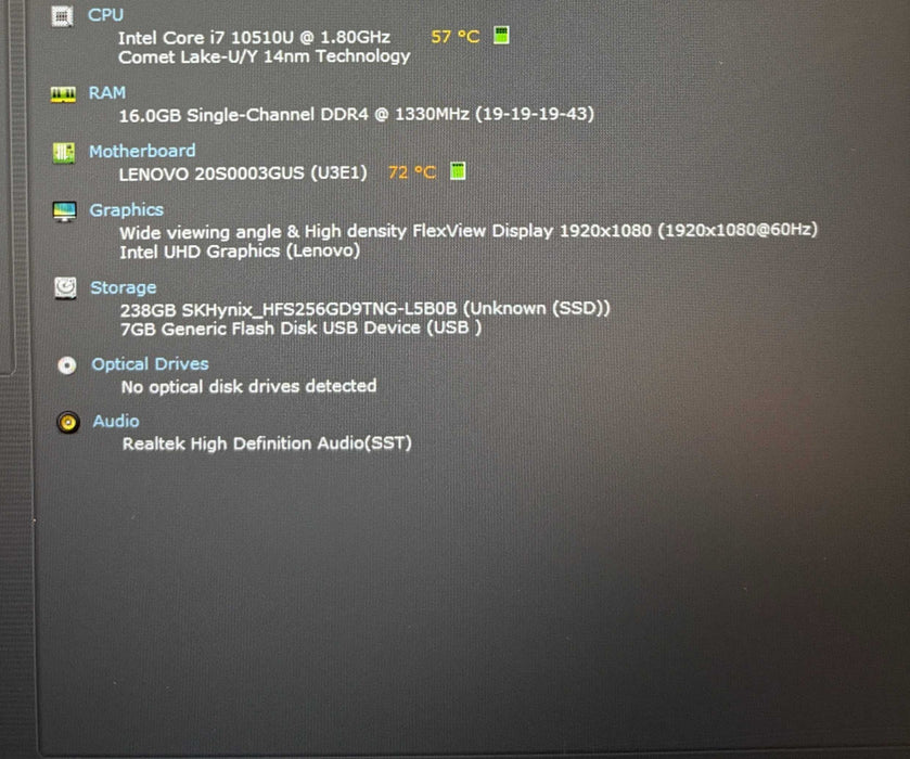 Lenovo ThinkPad T14 Gen 1 Core i7-10510U@1.8GHz 16GB RAM 256GB SSD  Lap200