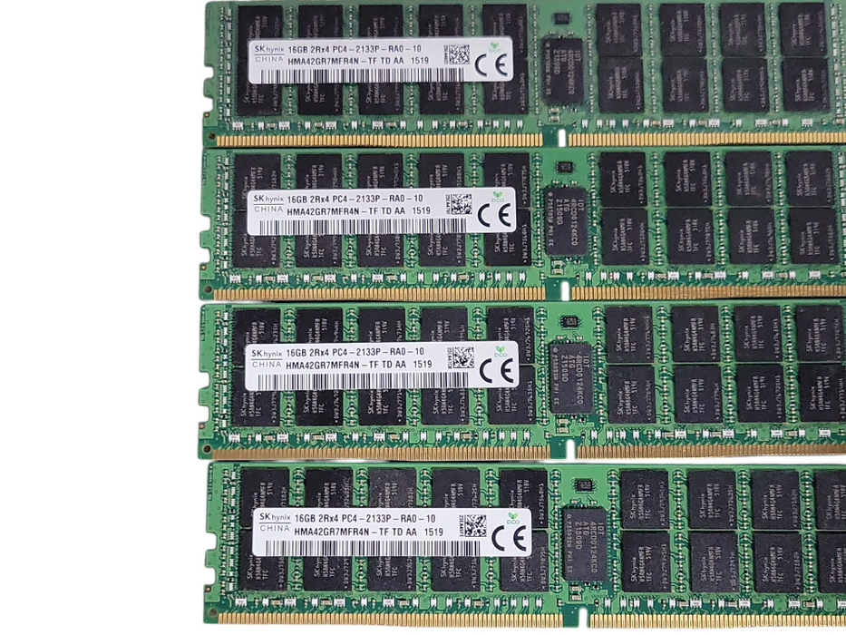 Lot of 4x SKhynix 16Gb 2Rx4 PC4-2133P-RA0 DDR4 server RAMs _