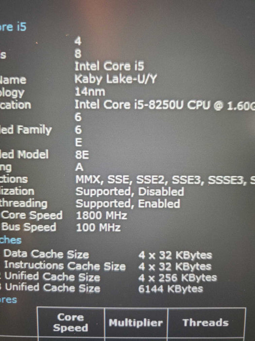 Lenovo Thinkpad L480 i5-8250U 1.6GHz 14" 16GB RAM 500GB SSD  Lap200