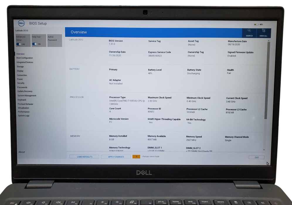 Dell Latitude 3510 | Intel Core i7-10510U @1.80GHz, 8GB DDR4, 256GB NVMe  Lap200