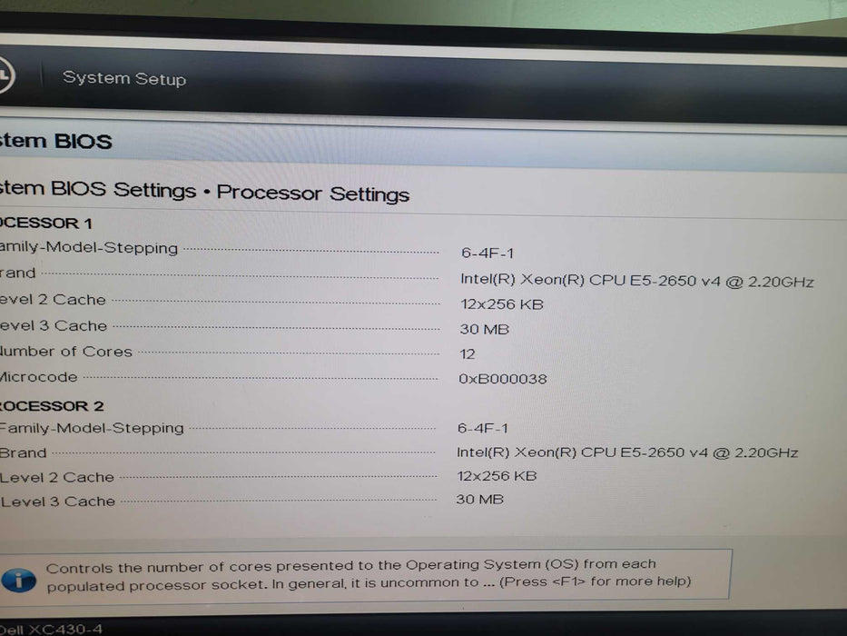 Dell XC430-4 - 2x Xeon E5-2650 v4 32GB DDR4 HBA330 Mini 2x550W PSU %