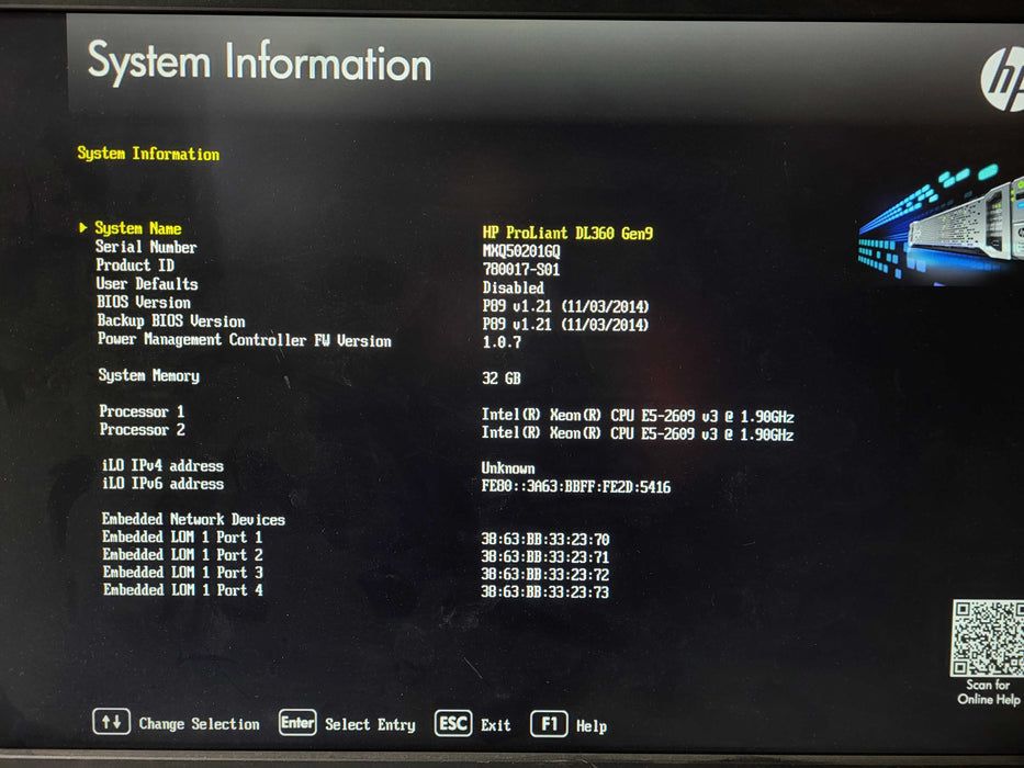 HP DL360 Gen9 2.5" 2x Xeon E5-2609 v3 @ 1.9GHz 32GB RAM H240ar 2x PSU 2.5" $