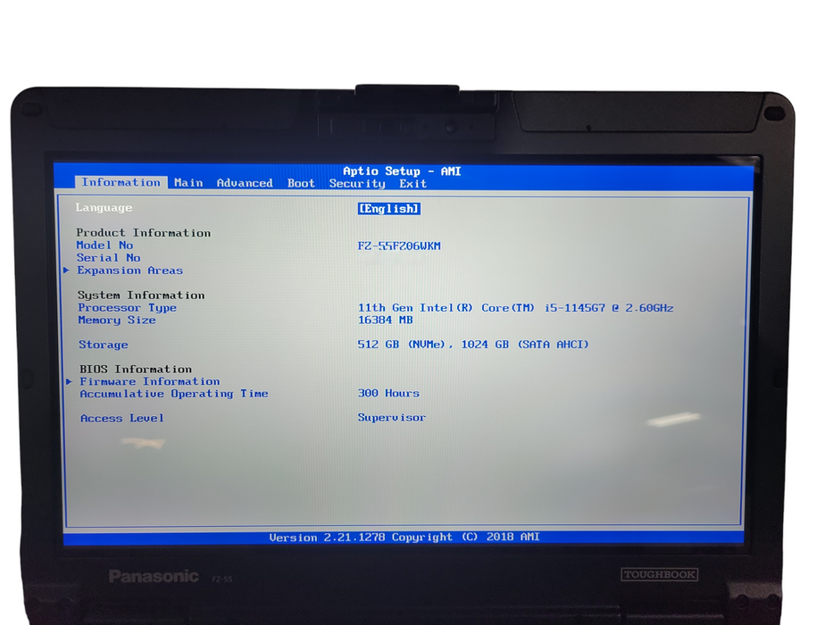 Panasonic Toughbook FZ-55 Touch | i5-1145G7, 16GB DDR4, 1TB + 512GB NVMe 300 Hours  ! Lap200
