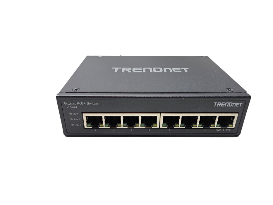 TRENDnet TI-PG80 | 8-Port Gigabit PoE+ Hardened Industrial Switch Q