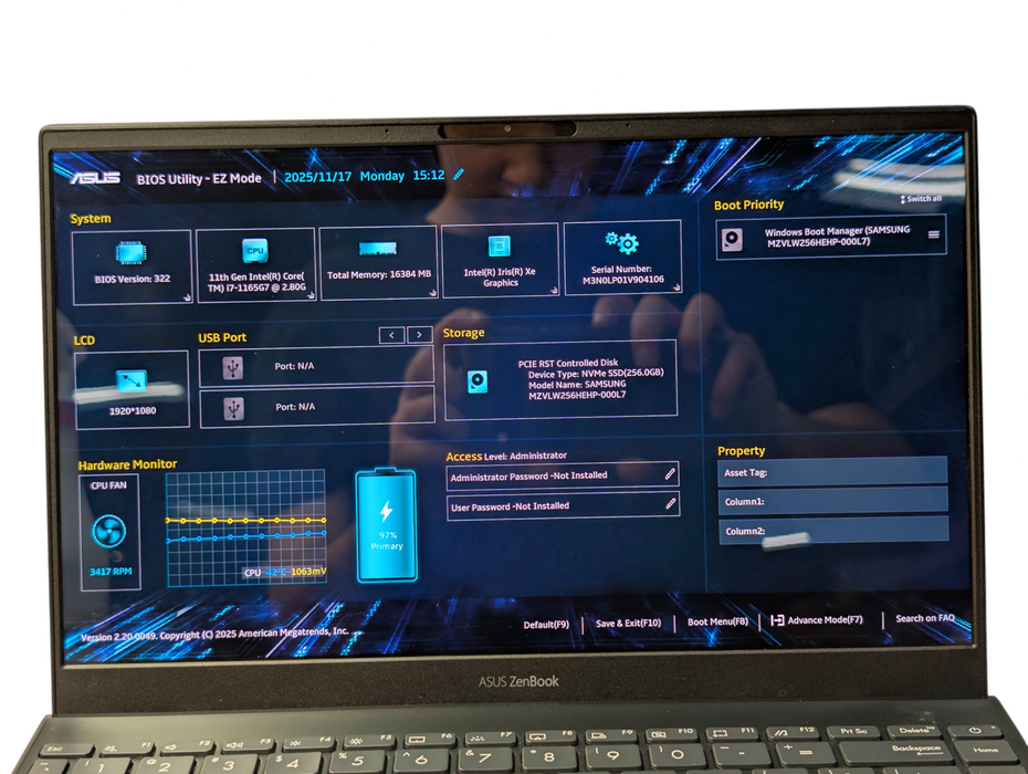 ASUS ZenBook UX325EA OLED Intel Core i7-1165G7 16GB RAM 256GB NVMe SSD  - Lap200
