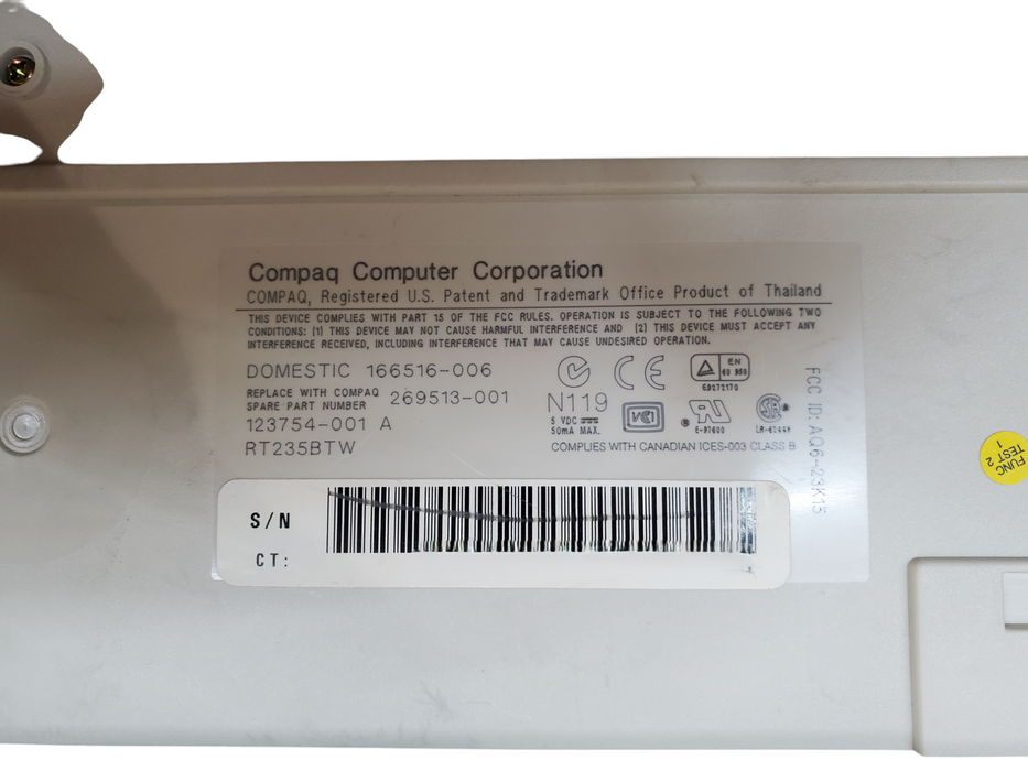 Compaq 166516-006 Wired PS2 Keyboard