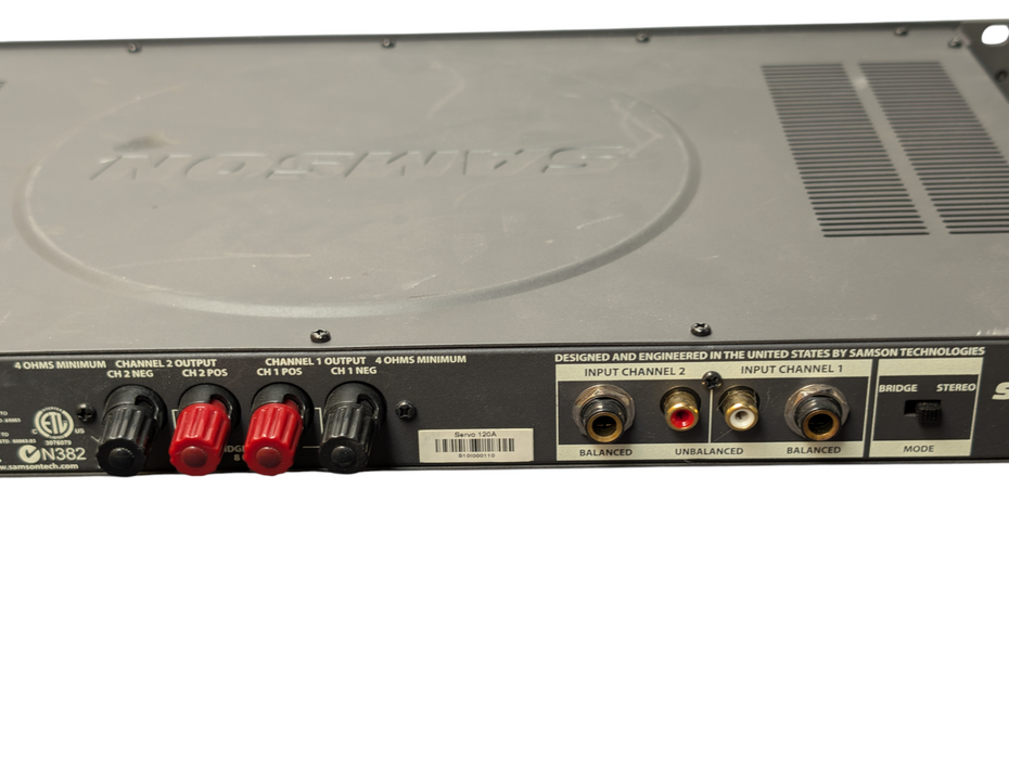 SAMSON SERVO 120a Stereo Audio Power Amplifier -